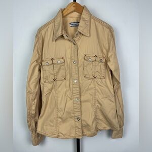 Gavin Tan Western Diamond Snap‎ Button Up Long Sleeve Collared Shirt